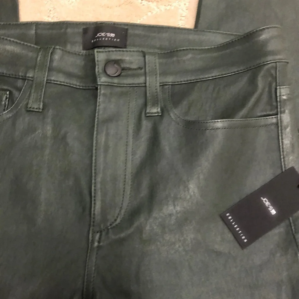 Leather JOE'S The Charlie Burnt Jade Skinny Sz 28 Camo Green - Picture 4 of 6